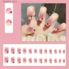 Faux ongles HEALLOR 24 pièces/boîte bricolage cercueil avec colle artificielle détachable portable presse sur ongles couverture complète faux ongles faux ongles Q231114