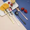 Spoons 304 Stainless Steel Korean Spoon Dessert Tableware Household Soup Coffee Long Handle Solid