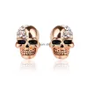 Stud Kristall Skl Ohrringe für Frauen Männer Persönlichkeit Gold Sier Rose Farbe Piercing Ohrstecker Halloween Drop Delivery Schmuck Dhgarden Dhg9Q