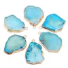 Pendant Necklaces Natural Stone Gem Irregular Shape Blue Agate Handmade Crafts DIY Clear Elegant Necklace Jewelry Accessories Gift Making