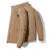 Mens Down Parkas Winter Ournaste Coats Casual Corduroy for Men Solid Color Windpood WindProof Winted Bomber Jackets zagęszcza odzież wierzchnią 231114