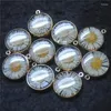 Breloques 10 pièces pendentifs pour femmes en verre à l'intérieur des fleurs teintées taille 18MM forme ronde pour bracelets à faire soi-même faisant S