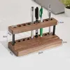 Jewelry Pouches Multifunction Wood Walnut Pens Holder Pen Display Stand Organizer Storage Phone Rack