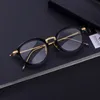 Lunettes de soleil Cadres Marque Design Rétro Lunettes rondes Cadre Hommes Femmes Vintage Alliage Acétate Optique Lunettes De Mode Jante Prescription Lunettes TB011 231113