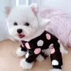 Hundkläder bomull vadderad jacka kläder valp hoodie kappa med polka dot vinter varma kläder för liten husdjur kostym jumpsuit 230414