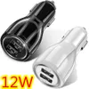 12W 2.4A Dual USB-poorten Autolader Voertuig Auto Power Adapters voor iphone 11 12 13 14 15 Pro max samsung htc M1 Met Doos