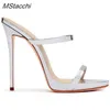 Sandalen Neue Plattform Damen Hausschuhe Sommerfest Runway Super High Heel Pantoletten Schuhe Stiletto Sexy Damen Slingback 230406