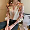 Kadın bluzları Sonbahar Uzun Kollu Gömlek Sıradan Kadın Üstleri Ol Moda Kadın Giysileri Çiçek Baskı ve Blusa Zarif Bayanlar