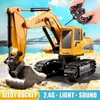 Transformation Toys Robots RC Excavator 2.4 GHz 6 Channel 1 24 RC Engineering Car Alloy and Plastic Excavator Boy Toy 6ch and 5ch RTR for Kid Christmas Giftl231114