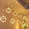 Kerstdecoraties LED-gordijn Lichtslingers Kerstversiering voor thuis Gelukkig jaar 2024 Slaapkamer Buiten Binnen Wanddecoraties 231113