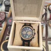 Relógios de pulso de quartzo relógios de pulso homens relógio montre en bois homme madeira wacthes caixa para ele presentes gota