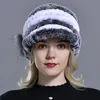 BeanieSkull Caps Russian Winter Woman Fur Cap Beanie Hats Lady Natural Rex Rabbit Fur Cap Warm Soft Headwear Fashion Warmth Quality Hats 231113