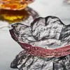 Plattor Glass Cherry Blossom Dish Creative Pink Petal Hushåll Doppning Sässa med bordsartiklar