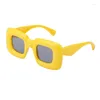 Lunettes de soleil 2023 marque de mode Designer carré femmes couleur bonbon cadre UV400 femme jaune mignon Points lunettes de soleil