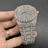 Luxury AP Diamond iced Mosonite Can pass Test Vs Factory Men's 2tone Rose Gold Case Biger Bezel 8215 Automatic Movement Shiny