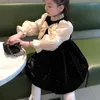 Vestidos de menina vestido de meninas estilo francês infantil 2023 preto bebê primavera princesa 1 3 5 7 9y