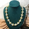 New Luxury Glass Pearl Long Necklace Earrings Sweater Chain wedding jewelry Sets N021