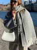 Misto lana da donna TRAF con sciarpa Oversize a maniche lunghe da donna Trench caldo con bottoni spessi Giacca allentata da donna Frangivento invernale 231114
