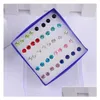 Stud 20 paar Boxed Koreaanse oorbellen mannen en vrouwen kleur antiallergische diamant plastic om oordopjes te verzenden Drop Delivery Jewel Dhgarden Dhkrp