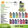 Original IGET BAR 3500 Puff Disposable electronic cigarette Vape Pen 800mAh battery 5% concentration Pods pre filled steam kit Bang 2K Puffs