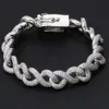 Autentisk Zircon Luxury Fork Cuban Link Chain Ice Armband för män Hip Hop Jewelry
