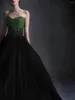 Vestidos de festa vintage preto verde baile sem alças luxo artesanal beading a linha plissado tule casamento cocktail vestidos de noite