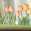 Nocne światła obrazowe rama Tulip DIY Nocne światło nocne ozdoby lampy nocnej lampy tulipanowe do sypialni wystrój lampy stołowej prezenty urodzinowe trwałe Q231114