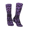 Men's Socks Skull Damask Pattern Dress Women's Warm Fashion Novelty Halloween Witch Goth Occult Crew