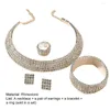 Halsbandörhängen Set 4st/Set Extension Chain Armband Ring Justerbara multirader Full Rinestone Women Choker