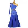 Stage Wear Imitation Diamant Autrichien Jupe Moderne National Standard Danse Haute Qualité Big Swing Robe Oblique Épaule Valse Sociale