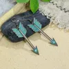 Kolczyki Dangle Vintage Ethnic Lightsel Turquoise Tassel for Women Girl