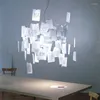 Żyrandole Zettel Z żyrandol LED E27 DIY Paper Lampa Designer Light Light do salonu jadalnia domowa sypialnia światła estetyczne