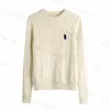 Luxury Autumn and winter Womens sweaters designer ralph round neck sweater twist pullover pony embroidery Top laurens