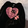 Kvinnors hoodies Höst- och vintertröja Kvinnors förtjockade kärlek Tryckjacka Koreansk stil trendig varumärke student huva kvinnor