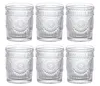 Embossed Water Glasses Romantic Glassware Vintage Drinking Glasses Glass Tumblers for Juice Beverages Cocktail