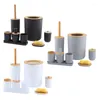 Bath Accessory Set Bathroom Multi Use Collection Toilet Brush Trash Can Soap Dispenser Toothbrush Holder