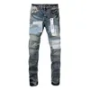 Jeans da uomo Uomo Designer Viola Skinny Strappato Biker Slim Pantaloni dritti Stack Ksubi Fashion Trend Brand Vintage Ak FFIF RUW7