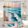 Shower Curtains Forests Waterfalls Landscapes Bathroom Sets With Shower Curtains And Rugs Beaches Waves Tropical Landscapes Bathroom Decor R231114