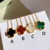 klavertje vier ketting natuurlijke schelp edelsteen verguld 18K ontwerper voor vrouw T0P geavanceerde materialen luxe klassieke stijl mode jubileum gif Y0Z9