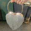 Evening Bags Luxury Heart Shape Bling Evening Bags Purses Clutch with Handle Women Wedding Party Engagemnt Birthday Handbag bolsa feminina 230414