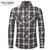 Camicie casual da uomo Flanella taglia americana Camicia a maniche lunghe autunno/inverno Business Non stirabile Plaid rosso Plus Abbigliamento sociale