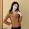 Damen Leder Short Damen Slim Fit Oversize Jacke 2023 Herbst/Winter Haining Sheepskin Tide mittleren Alters