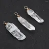 Hänghalsband 2st Natural White Crystal Quartz Reiki Healing Oregelbundna transparenta smycken DIY Makande tillbehör