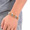 Charm Bracelets Natural Stone Beads Double Row Bracelet For Women Men Wood Amazonite Mala Braided Adjustable