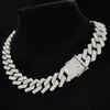 Chokers Mannen Vrouwen Hip Hop Ketting voor Fashion party 20mm breedte Ruit Cubaanse Kettingen Ketting Hiphop Iced Out Bling sieraden 231113
