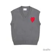 Amis Amiparis suéter de punto jersey chaleco sudor moda v cuello sin mangas invierno am i paris gran corazón coeur amor jacquard sudaderas amisweater dgcj