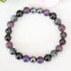 Link Armbanden MG1544 8 MM Amethist Zwarte Toermalijn Armband Negatieve Energie Bescherming Healing Kristallen Mala Yoga