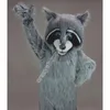 Jul Raccoon Mascot Costume Högkvalitativ tecknad karaktär kläder Halloween Carnival Dress passar vuxen storlek födelsedagsfest utomhusdräkt