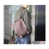 Sac à dos Hommes Cuir Vintage Pour Adolescent Ordinateur portable PC Sacs portables Designer Garçons Voyage Mince École De Luxe Mochila Drop Livraison Lage Dh1Hk