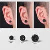 Boucles d'Oreilles Punk Ronde Acier Inoxydable Strass Pour Hommes Femmes Unisexe Rock Piercing Noir Vintage Cool Bijoux